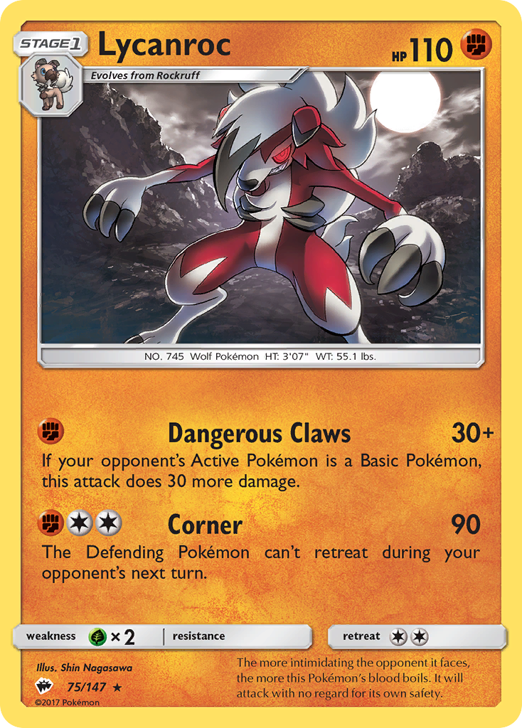 Lycanroc (75/147) [Sun & Moon: Burning Shadows] - Card Brawlers | Quebec | Canada | Yu-Gi-Oh!
