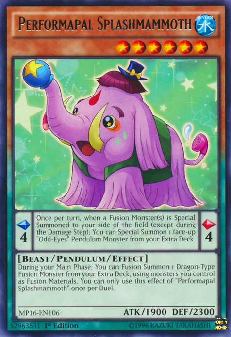 Performapal Splashmammoth [MP16-EN106] Rare - Card Brawlers | Quebec | Canada | Yu-Gi-Oh!