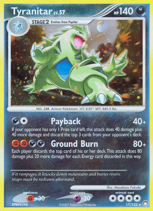 Tyranitar (17/123) [Diamond & Pearl: Mysterious Treasures] - Card Brawlers | Quebec | Canada | Yu-Gi-Oh!