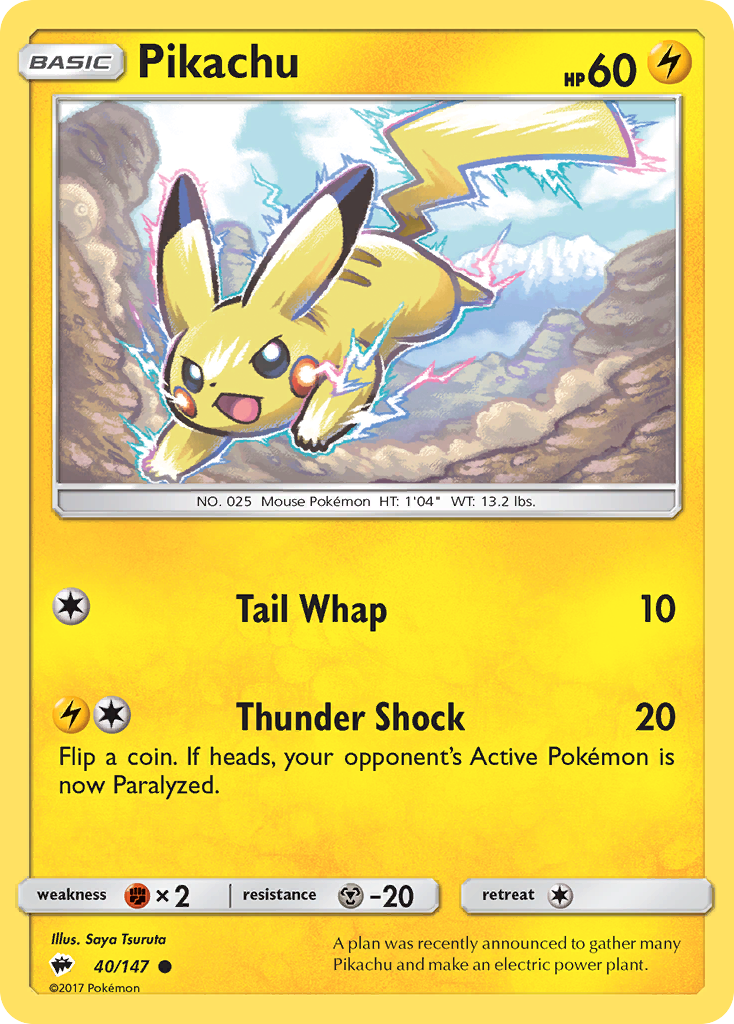 Pikachu (40/147) [Sun & Moon: Burning Shadows] - Card Brawlers | Quebec | Canada | Yu-Gi-Oh!