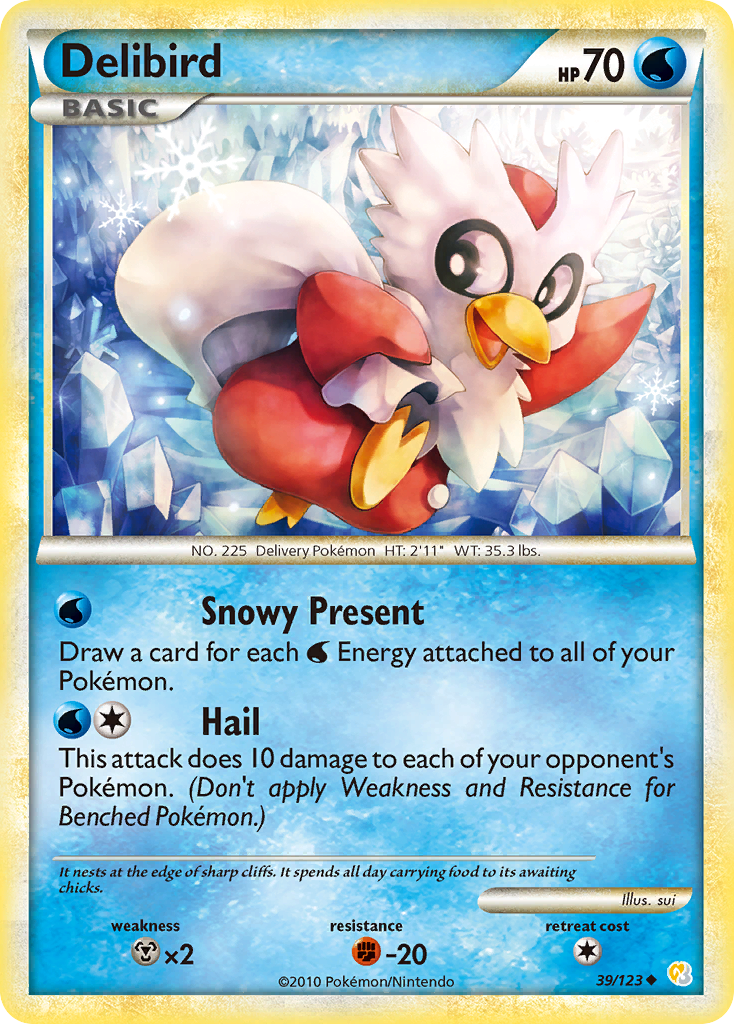 Delibird (39/123) [HeartGold & SoulSilver: Base Set] - Card Brawlers | Quebec | Canada | Yu-Gi-Oh!