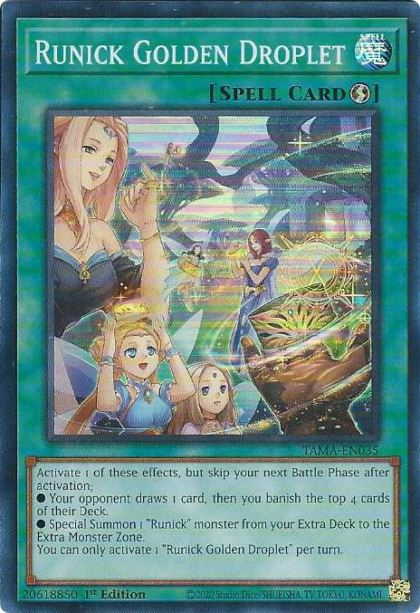 Runick Golden Droplet [TAMA-EN035] Super Rare - Card Brawlers | Quebec | Canada | Yu-Gi-Oh!