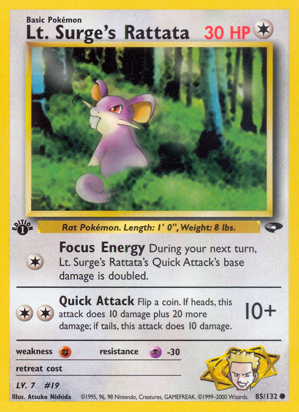 Lt. Surge's Rattata (85/132) [Gym Challenge 1st Edition] - Card Brawlers | Quebec | Canada | Yu-Gi-Oh!