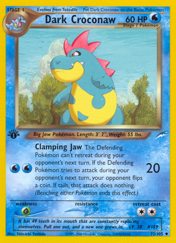 Dark Croconaw (32/105) [Neo Destiny 1st Edition] - Card Brawlers | Quebec | Canada | Yu-Gi-Oh!
