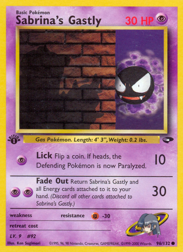 Sabrina's Gastly (96/132) [Gym Challenge 1st Edition] - Card Brawlers | Quebec | Canada | Yu-Gi-Oh!