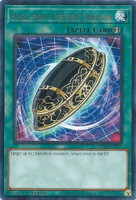 Burial from a Different Dimension [MAZE-EN057] Rare - Card Brawlers | Quebec | Canada | Yu-Gi-Oh!