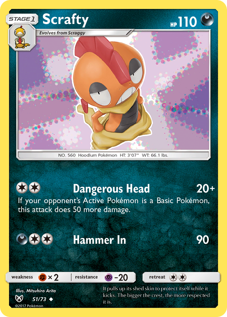 Scrafty (51/73) [Sun & Moon: Shining Legends] - Card Brawlers | Quebec | Canada | Yu-Gi-Oh!