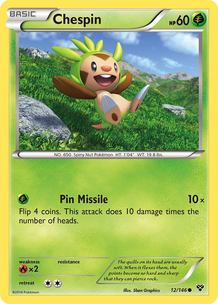 Chespin (12/146) [XY: Base Set] - Card Brawlers | Quebec | Canada | Yu-Gi-Oh!