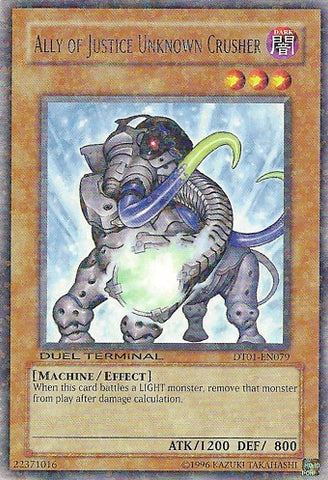 Ally of Justice Unknown Crusher [DT01-EN079] Rare - Card Brawlers | Quebec | Canada | Yu-Gi-Oh!