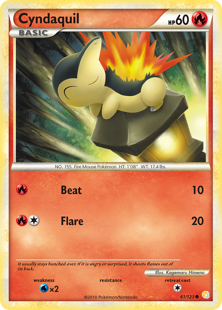 Cyndaquil (61/123) [HeartGold & SoulSilver: Base Set] - Card Brawlers | Quebec | Canada | Yu-Gi-Oh!