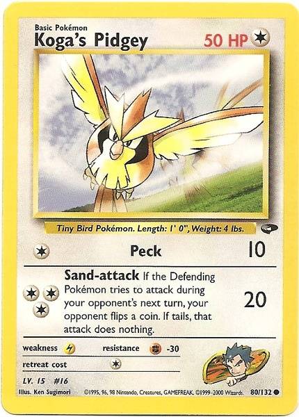 Koga's Pidgey (80/132) [Gym Challenge Unlimited] - Card Brawlers | Quebec | Canada | Yu-Gi-Oh!