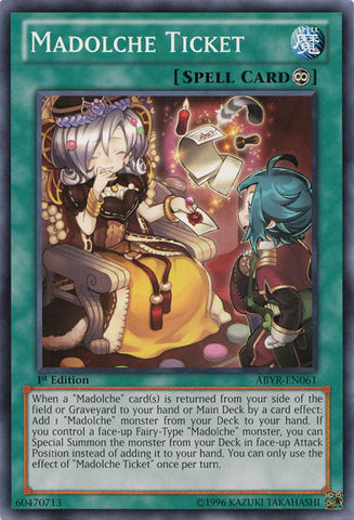 Madolche Ticket [ABYR-EN061] Common - Yu-Gi-Oh! - Card Brawlers | Quebec | Canada |