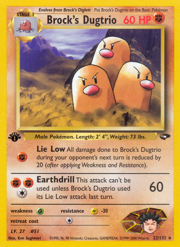Brock's Dugtrio (22/132) [Gym Challenge 1st Edition] - Card Brawlers | Quebec | Canada | Yu-Gi-Oh!