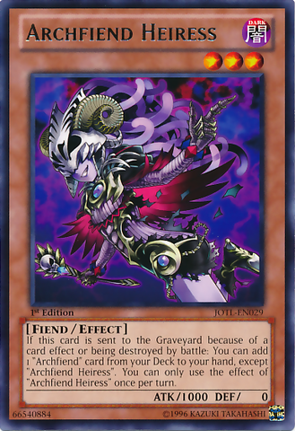 Archfiend Heiress [JOTL-EN029] Rare - Yu-Gi-Oh! - Card Brawlers | Quebec | Canada |