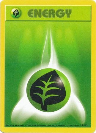 Grass Energy (99/102) [Base Set Shadowless Unlimited] - Card Brawlers | Quebec | Canada | Yu-Gi-Oh!