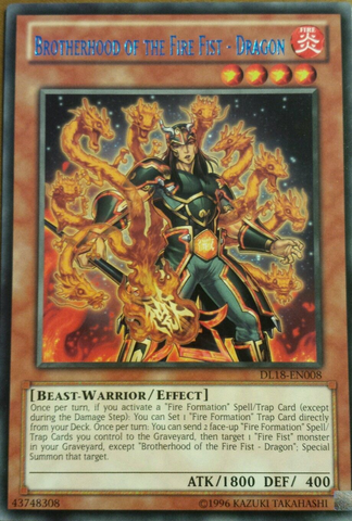Brotherhood of the Fire Fist - Dragon (Blue) [DL18-EN008] Rare - Card Brawlers | Quebec | Canada | Yu-Gi-Oh!