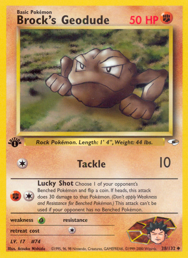 Brock's Geodude (38/132) [Gym Heroes 1st Edition] - Card Brawlers | Quebec | Canada | Yu-Gi-Oh!