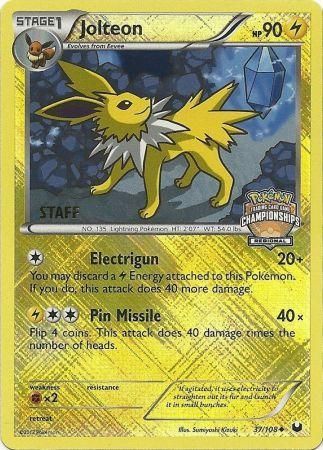 Jolteon (37/108) (Regional Championship 2013 Promo Staff) [Black & White: Dark Explorers] - Card Brawlers | Quebec | Canada | Yu-Gi-Oh!