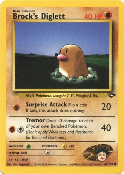 Brock's Diglett (67/132) [Gym Challenge Unlimited] - Card Brawlers | Quebec | Canada | Yu-Gi-Oh!