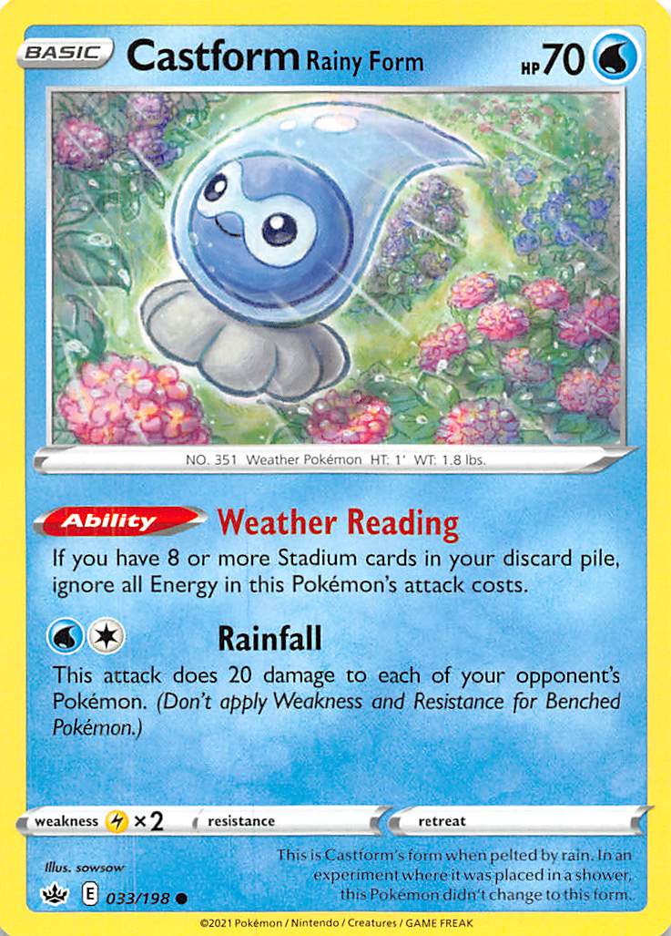 Castform Rainy Form (033/198) [Sword & Shield: Chilling Reign] - Card Brawlers | Quebec | Canada | Yu-Gi-Oh!