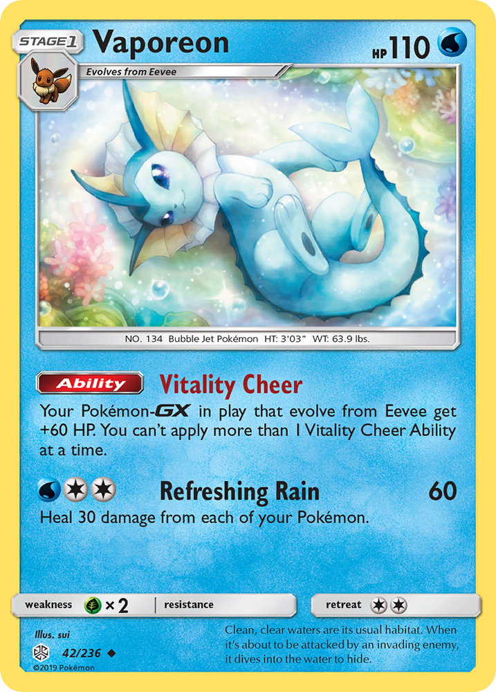 Vaporeon (42/236) [Sun & Moon: Cosmic Eclipse] - Card Brawlers | Quebec | Canada | Yu-Gi-Oh!