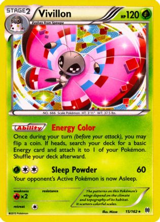 Vivillon (15/162) (Cosmos Holo) [XY: BREAKthrough] - Card Brawlers | Quebec | Canada | Yu-Gi-Oh!