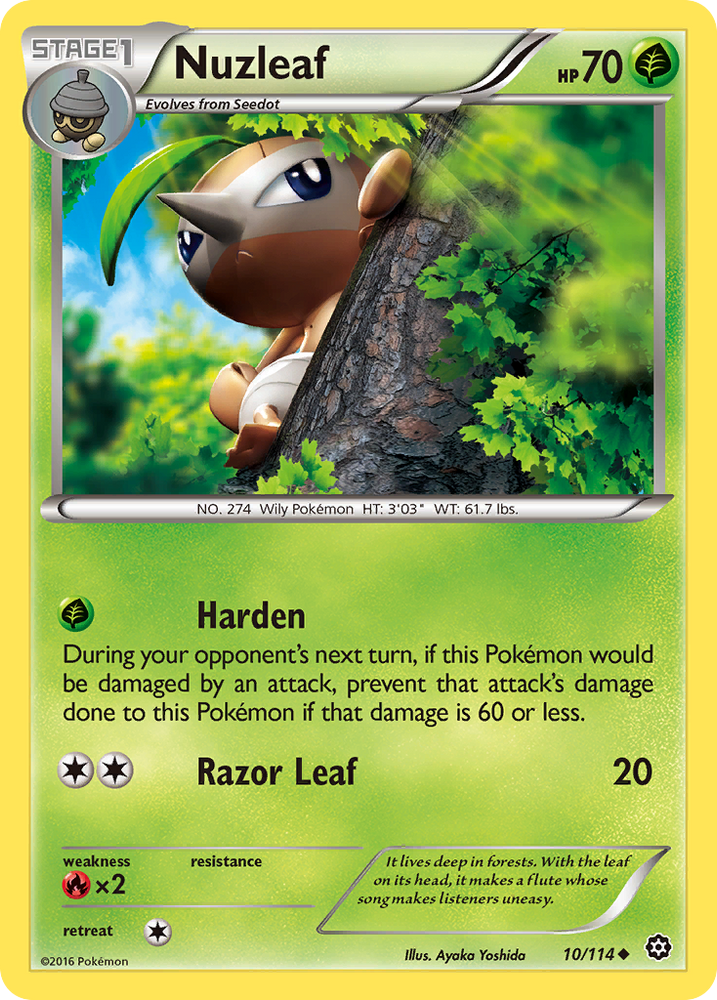 Nuzleaf (10/114) [XY: Steam Siege] - Card Brawlers | Quebec | Canada | Yu-Gi-Oh!