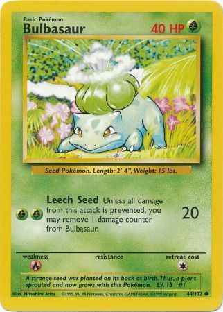 Bulbasaur (44/102) [Base Set Unlimited] - Card Brawlers | Quebec | Canada | Yu-Gi-Oh!