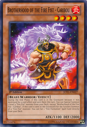 Brotherhood of the Fire Fist - Caribou [JOTL-EN027] Common - Card Brawlers | Quebec | Canada | Yu-Gi-Oh!