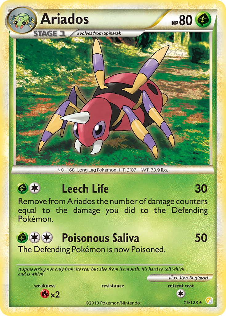 Ariados (15/123) [HeartGold & SoulSilver: Base Set] - Card Brawlers | Quebec | Canada | Yu-Gi-Oh!