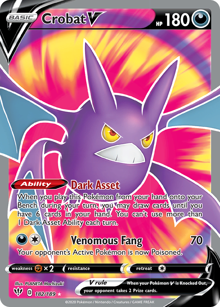 Crobat V (182/189) [Sword & Shield: Darkness Ablaze] - Card Brawlers | Quebec | Canada | Yu-Gi-Oh!