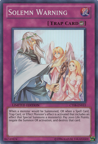 Solemn Warning [CT08-EN015] Super Rare - Yu-Gi-Oh! - Card Brawlers | Quebec | Canada |