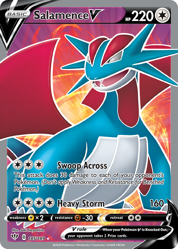 Salamence V (185/189) [Sword & Shield: Darkness Ablaze] - Card Brawlers | Quebec | Canada | Yu-Gi-Oh!