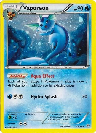 Vaporeon (22/98) (Cosmos Holo) [XY: Ancient Origins] - Card Brawlers | Quebec | Canada | Yu-Gi-Oh!