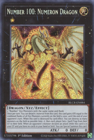 Number 100: Numeron Dragon [BLCR-EN084] Secret Rare - Card Brawlers | Quebec | Canada | Yu-Gi-Oh!