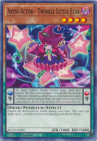 Abyss Actor - Twinkle Little Star [ROTD-EN081] Common - Card Brawlers | Quebec | Canada | Yu-Gi-Oh!