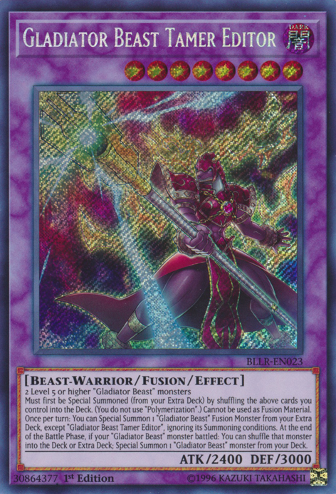 Gladiator Beast Tamer Editor [BLLR-EN023] Secret Rare - Yu-Gi-Oh! - Card Brawlers | Quebec | Canada |