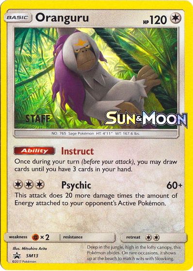 Oranguru (SM13) (Staff Prerelease Promo) [Sun & Moon: Black Star Promos] - Card Brawlers | Quebec | Canada | Yu-Gi-Oh!