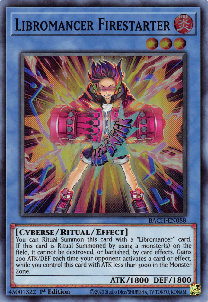 Libromancer Firestarter [BACH-EN088] Super Rare - Card Brawlers | Quebec | Canada | Yu-Gi-Oh!