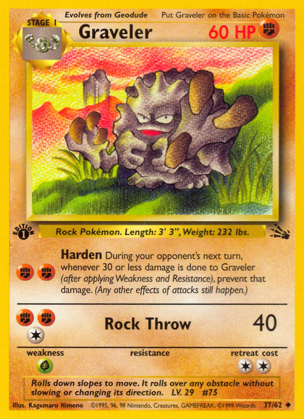 Graveler (37/62) [Fossil 1st Edition] - Card Brawlers | Quebec | Canada | Yu-Gi-Oh!