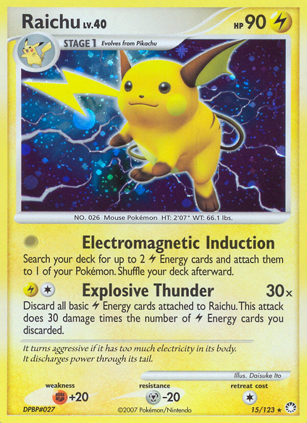 Raichu (15/123) [Diamond & Pearl: Mysterious Treasures] - Card Brawlers | Quebec | Canada | Yu-Gi-Oh!