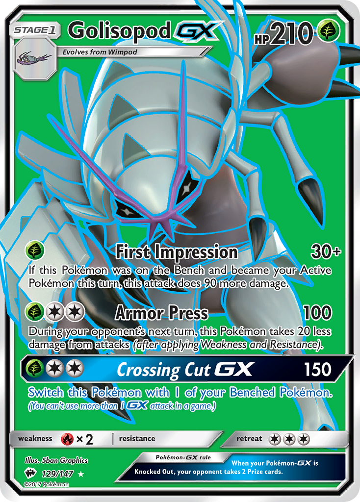 Golisopod GX (129/147) [Sun & Moon: Burning Shadows] - Card Brawlers | Quebec | Canada | Yu-Gi-Oh!