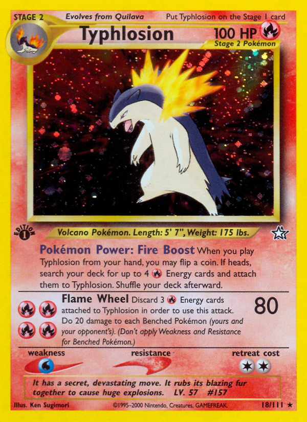Typhlosion (18/111) [Neo Genesis 1st Edition] - Card Brawlers | Quebec | Canada | Yu-Gi-Oh!