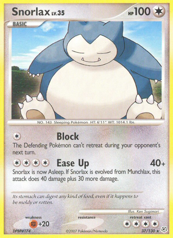 Snorlax (37/130) [Diamond & Pearl: Base Set] - Card Brawlers | Quebec | Canada | Yu-Gi-Oh!