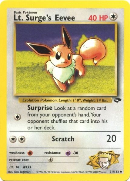Lt. Surge's Eevee (51/132) [Gym Challenge Unlimited] - Card Brawlers | Quebec | Canada | Yu-Gi-Oh!