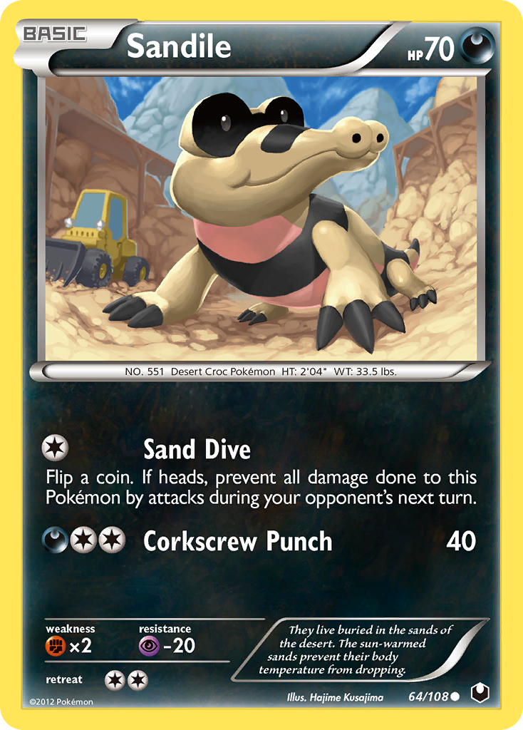 Sandile (64/108) [Black & White: Dark Explorers] - Card Brawlers | Quebec | Canada | Yu-Gi-Oh!