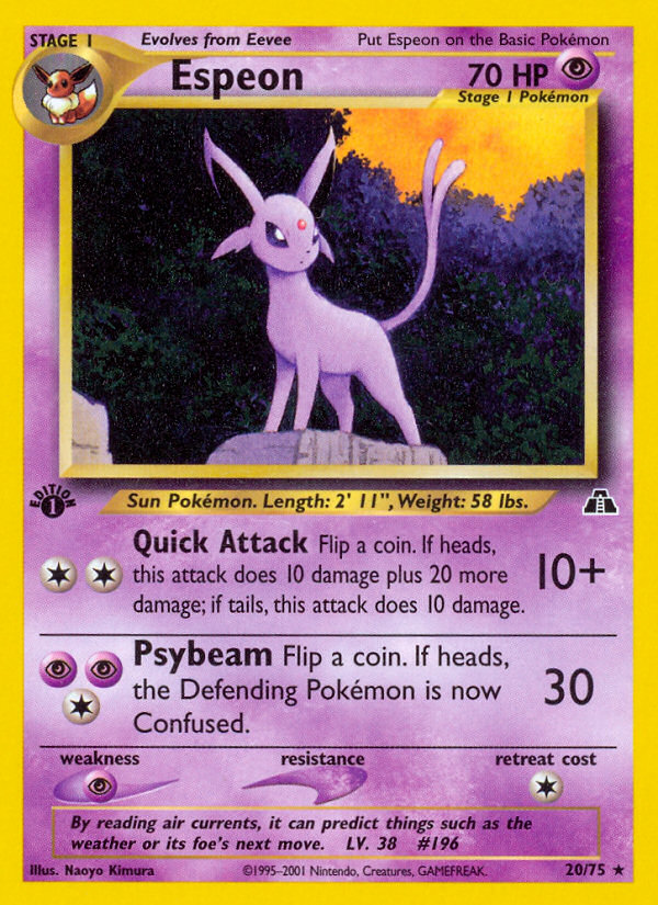 Espeon (20/75) [Neo Discovery 1st Edition] - Card Brawlers | Quebec | Canada | Yu-Gi-Oh!