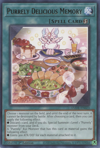 Purrely Delicious Memory [AMDE-EN023] Rare - Card Brawlers | Quebec | Canada | Yu-Gi-Oh!