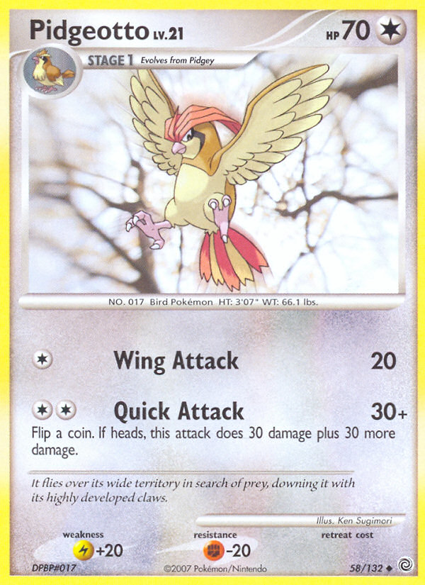 Pidgeotto (58/132) [Diamond & Pearl: Secret Wonders] - Card Brawlers | Quebec | Canada | Yu-Gi-Oh!