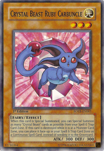 Crystal Beast Ruby Carbuncle [FOTB-EN001] Common - Card Brawlers | Quebec | Canada | Yu-Gi-Oh!